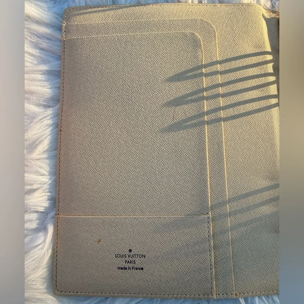 Louis Vuitton Large 6-ring Planner; Damier Azur Canvas (fits A5 paper)